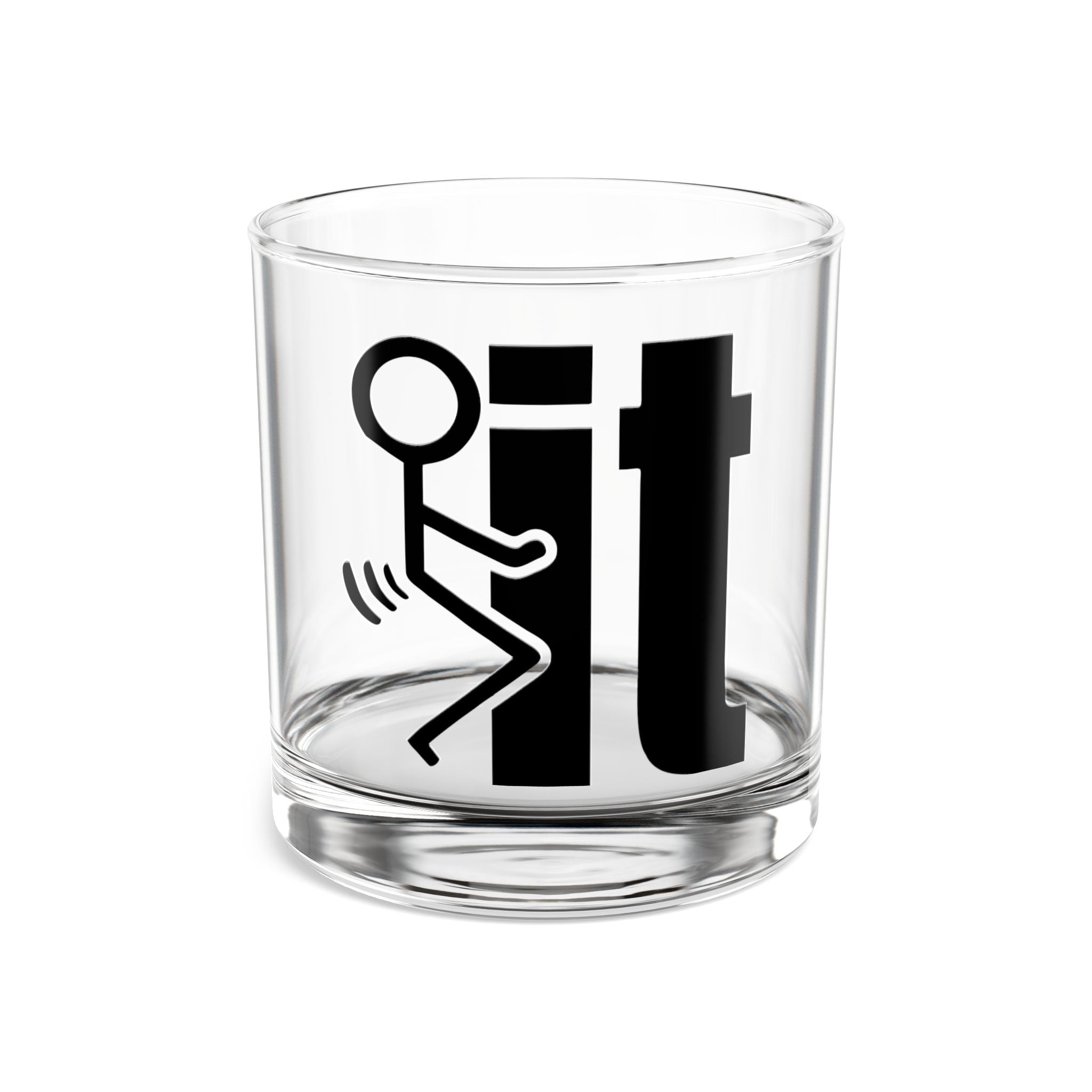 10oz Rocks Glass — Funny 'F**k It' Stick Figure Whiskey Glass