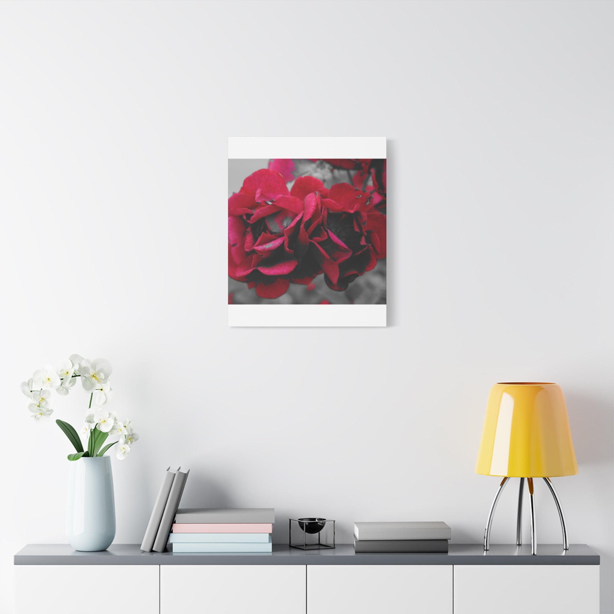 Red Rose Close-Up Matte Canvas Wall Art – Romantic Floral Stretched Canvas
