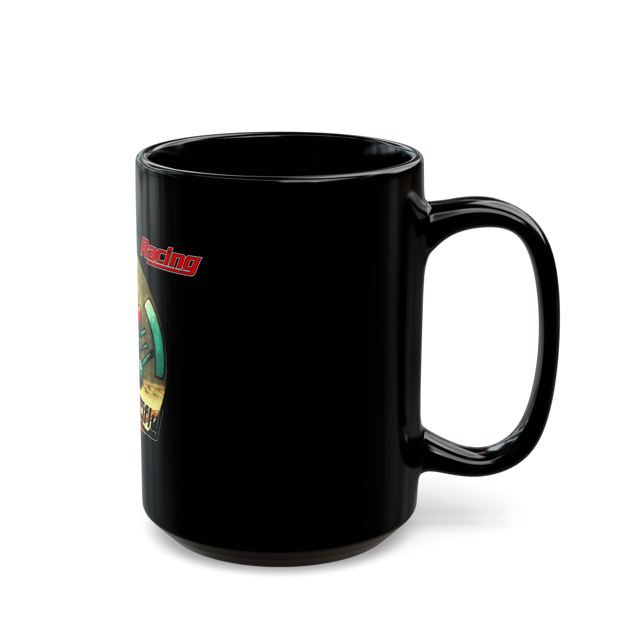 Kungfufly  — 'Full Throttle Racing' Black Coffee Cup (11oz/15oz)