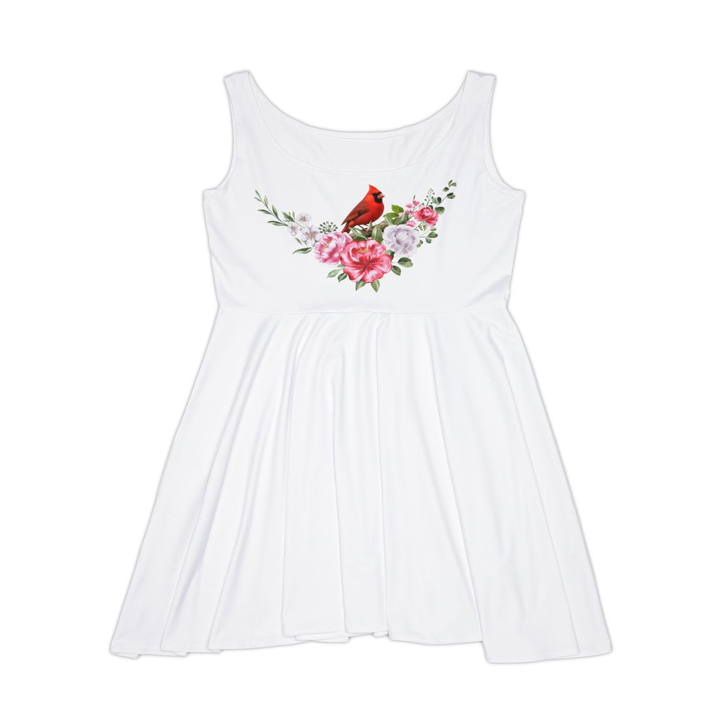 Cardinal & Peony Floral Skater Dress — Women's Cute Garden Party Dress