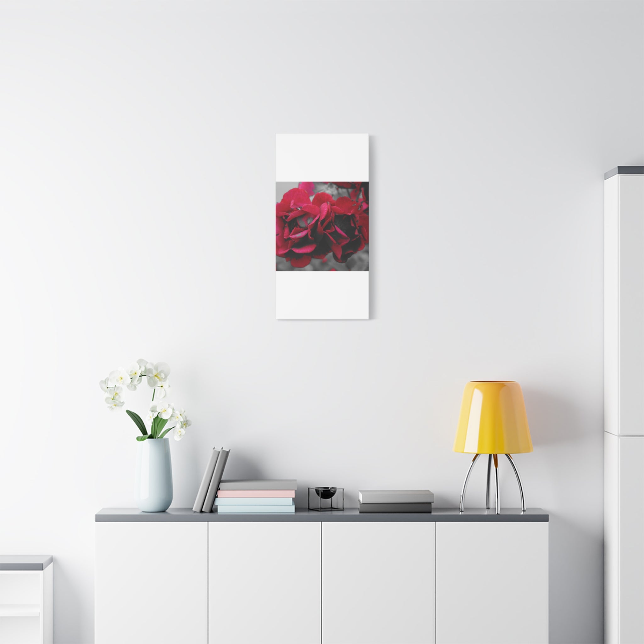 Red Rose Close-Up Matte Canvas Wall Art – Romantic Floral Stretched Canvas