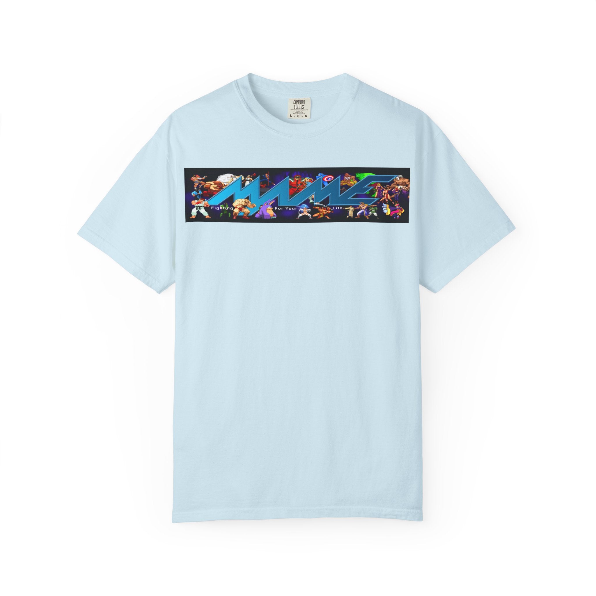 Retro Arcade Graphic T-Shirt — Colorful Video Game Character Strip