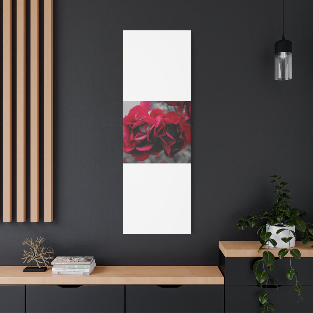 Red Rose Close-Up Matte Canvas Wall Art – Romantic Floral Stretched Canvas