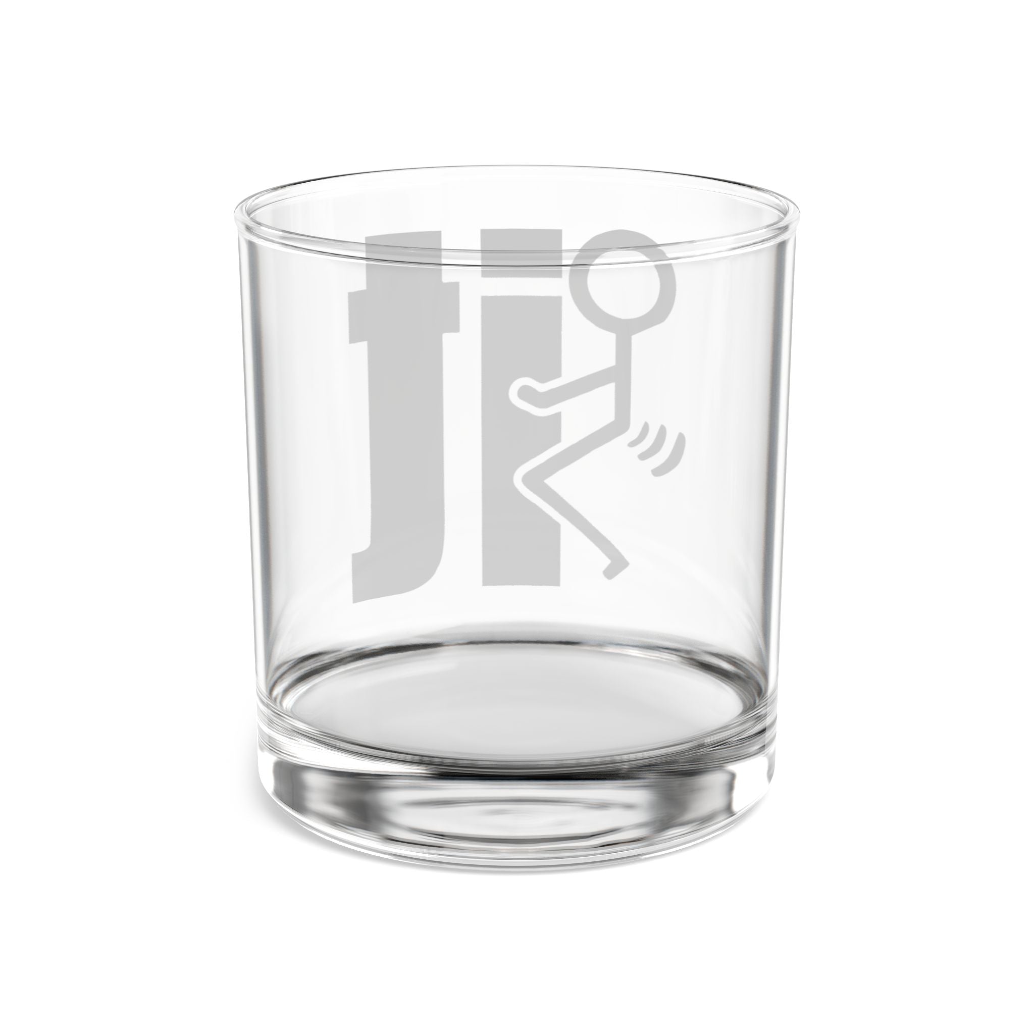 10oz Rocks Glass — Funny 'F**k It' Stick Figure Whiskey Glass