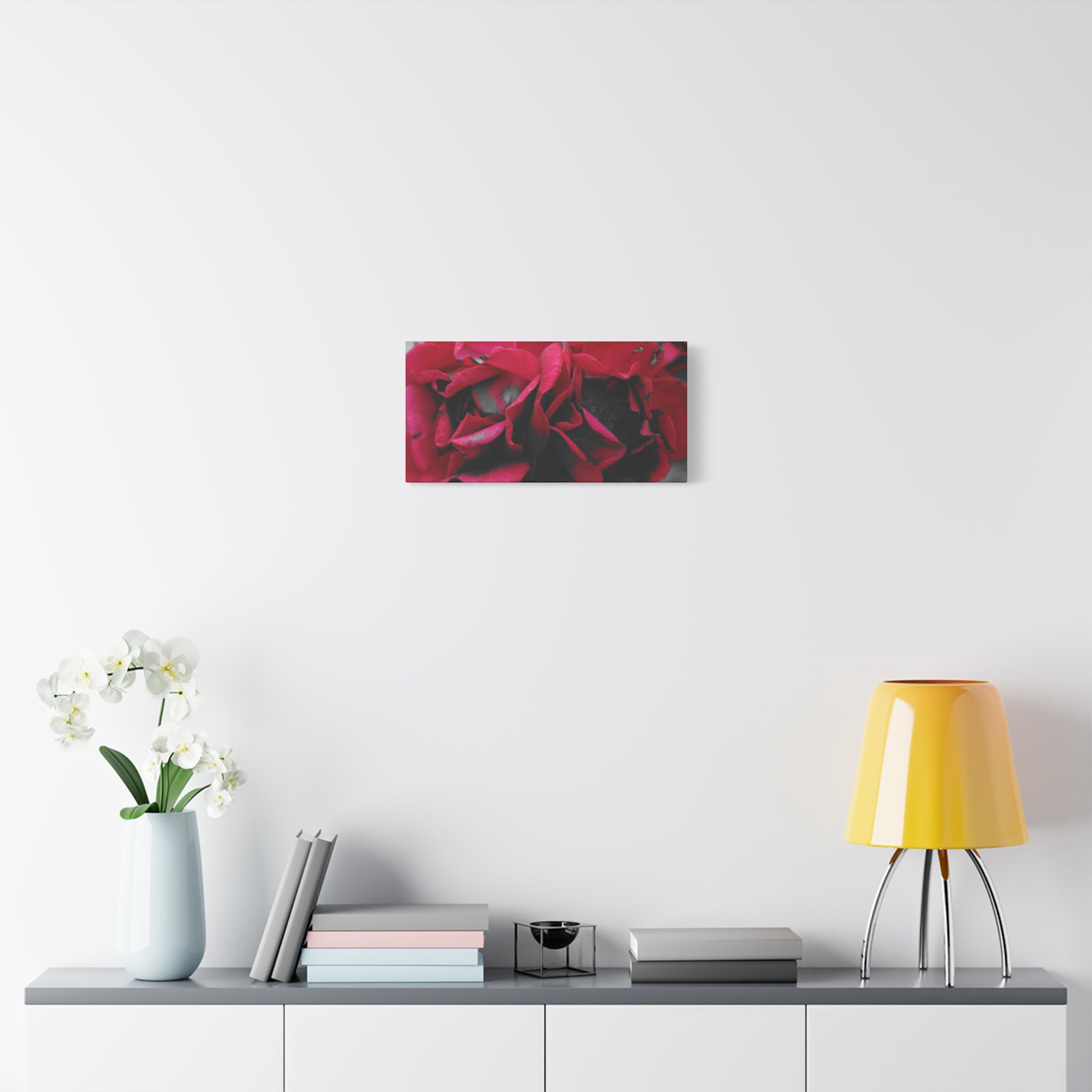 Red Rose Close-Up Matte Canvas Wall Art – Romantic Floral Stretched Canvas