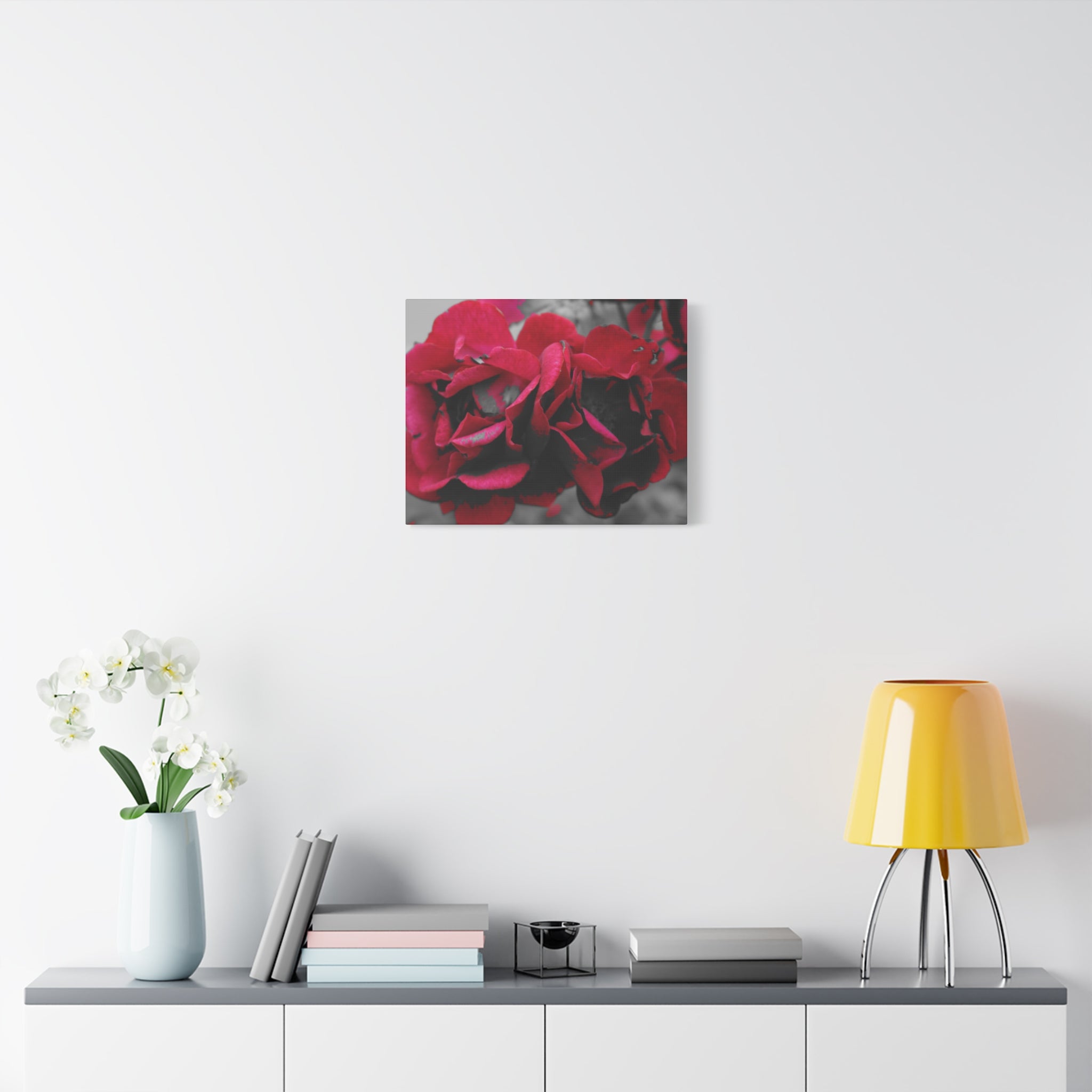 Red Rose Close-Up Matte Canvas Wall Art – Romantic Floral Stretched Canvas