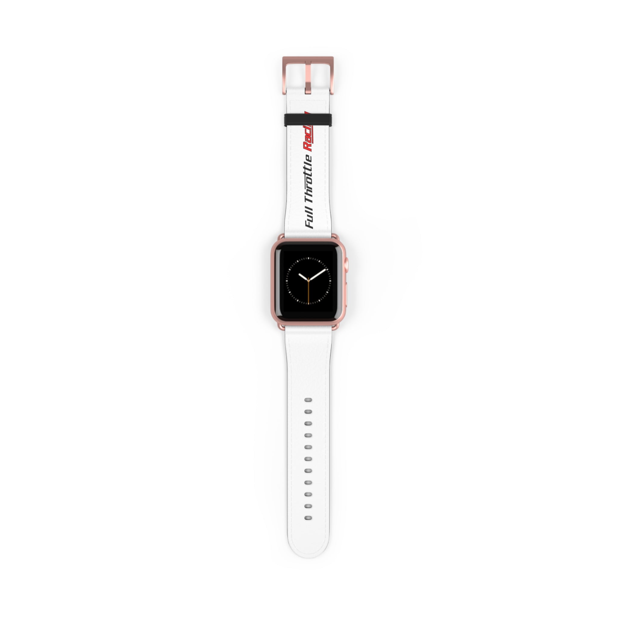 Full Throttle Racing Silicone Watch Band — White Sport Band for Apple Watch