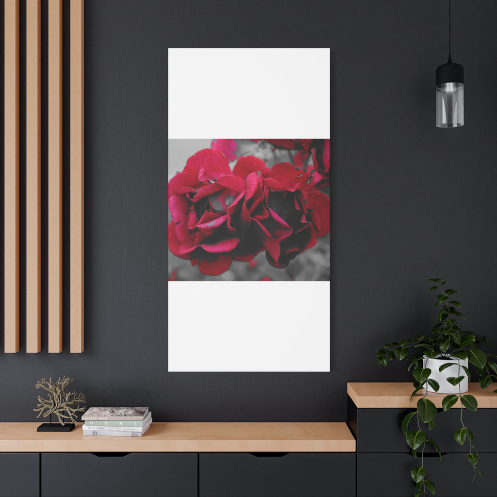 Red Rose Close-Up Matte Canvas Wall Art – Romantic Floral Stretched Canvas