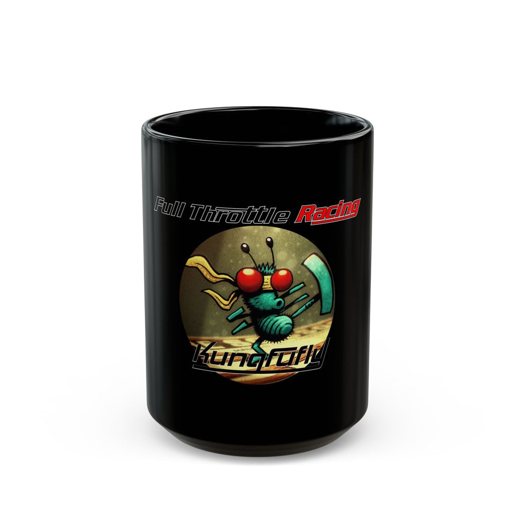 Kungfufly  — 'Full Throttle Racing' Black Coffee Cup (11oz/15oz)