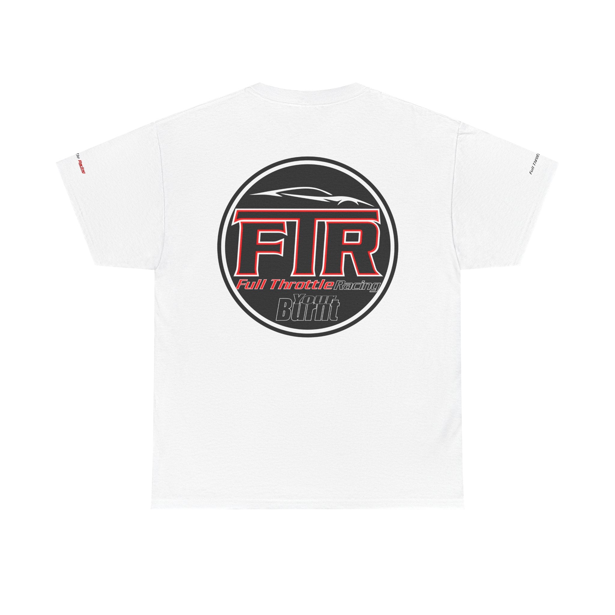 Racing Tee — 'Full Throttle Racer' Burnt Fit R Logo Cotton Shirt