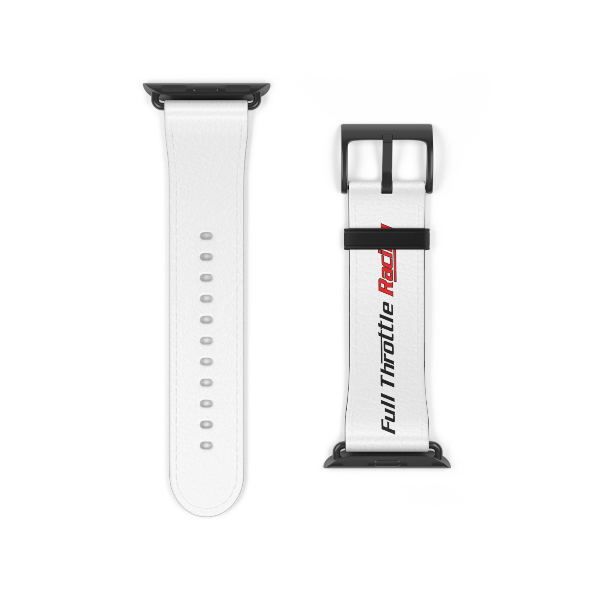 Full Throttle Racing Silicone Watch Band — White Sport Band for Apple Watch