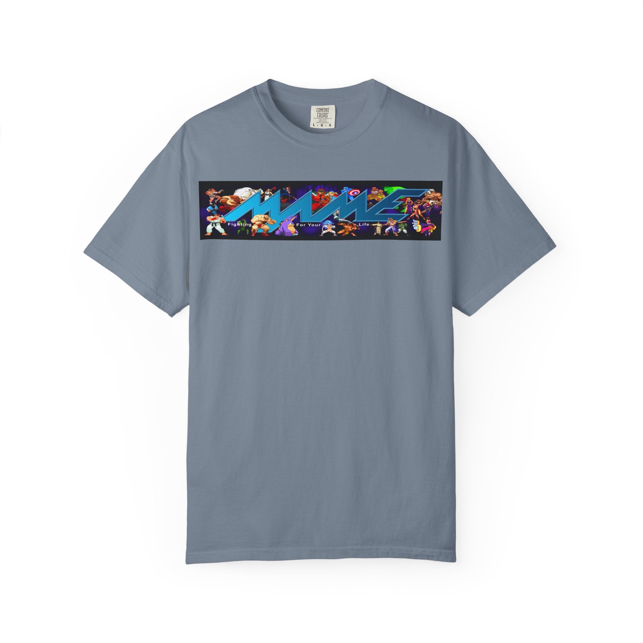 Retro Arcade Graphic T-Shirt — Colorful Video Game Character Strip