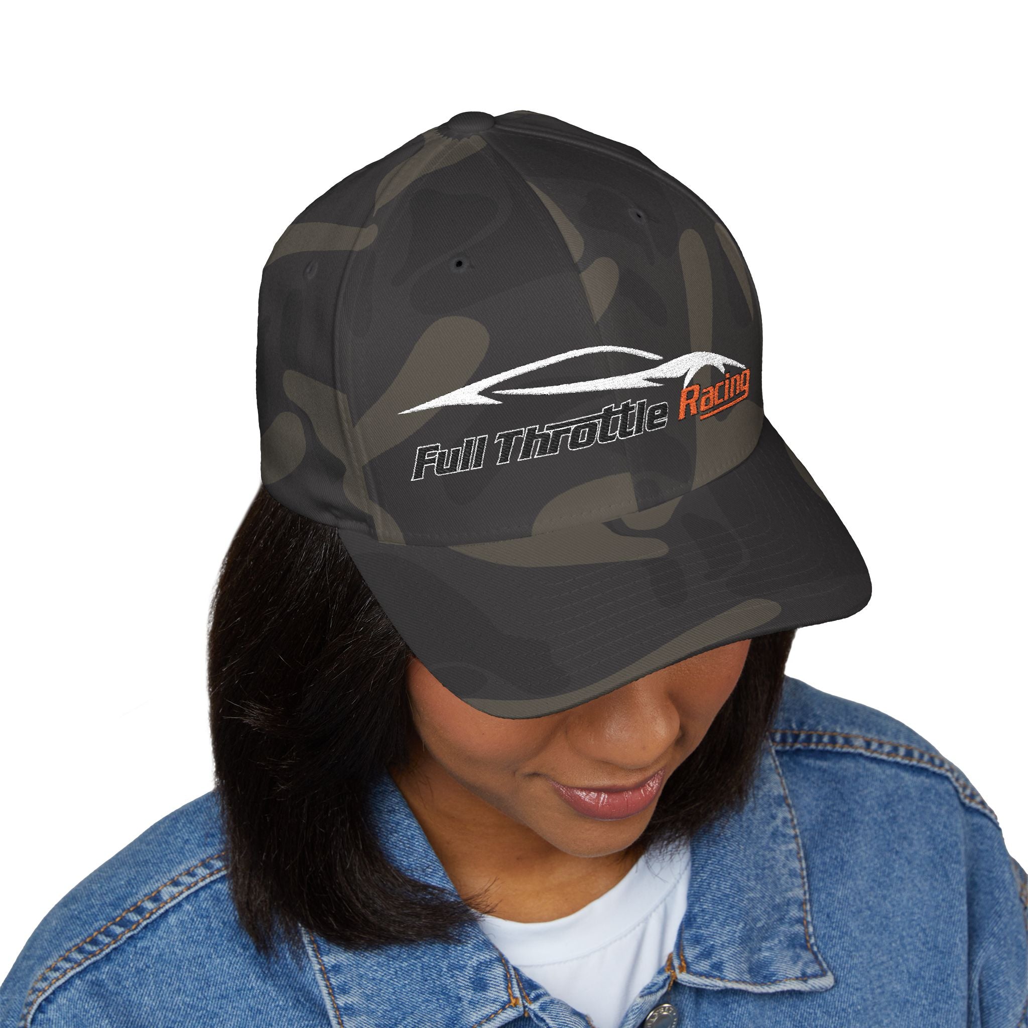 Racing Cap — "Full Throttle Racing" Embroidered Closed-Back Hat