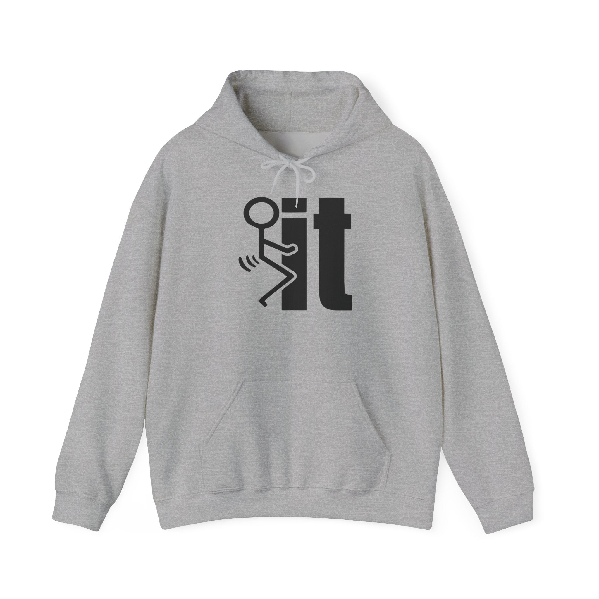 Funny 'F**k It' Graphic Hoodie — Minimal Stick Figure Humor Sweatshirt
