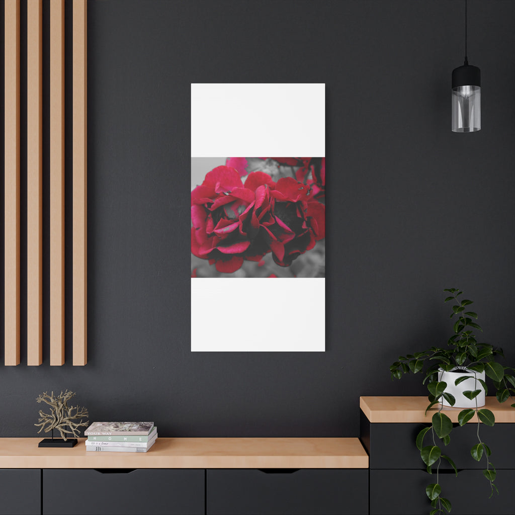 Red Rose Close-Up Matte Canvas Wall Art – Romantic Floral Stretched Canvas
