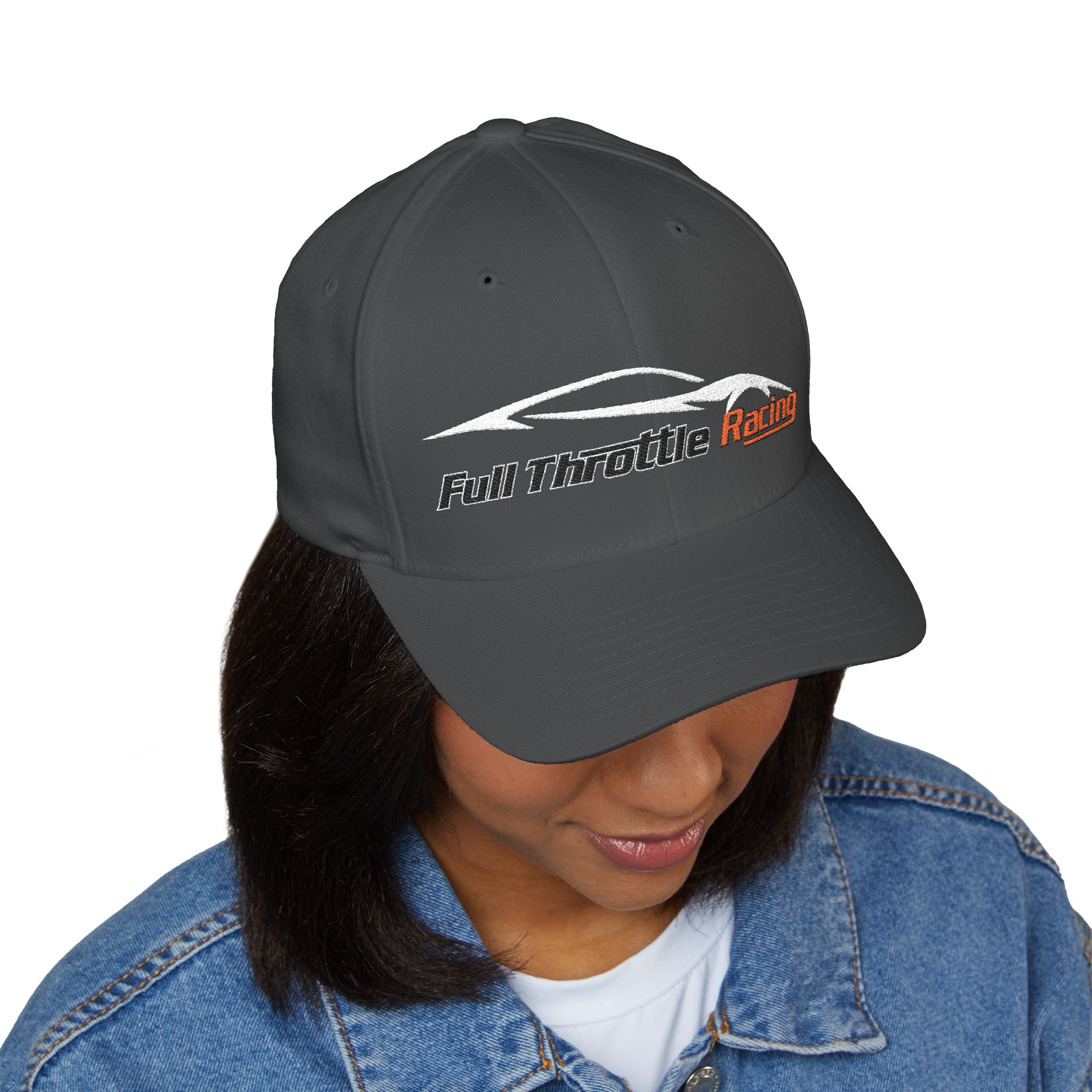 Racing Cap — "Full Throttle Racing" Embroidered Closed-Back Hat
