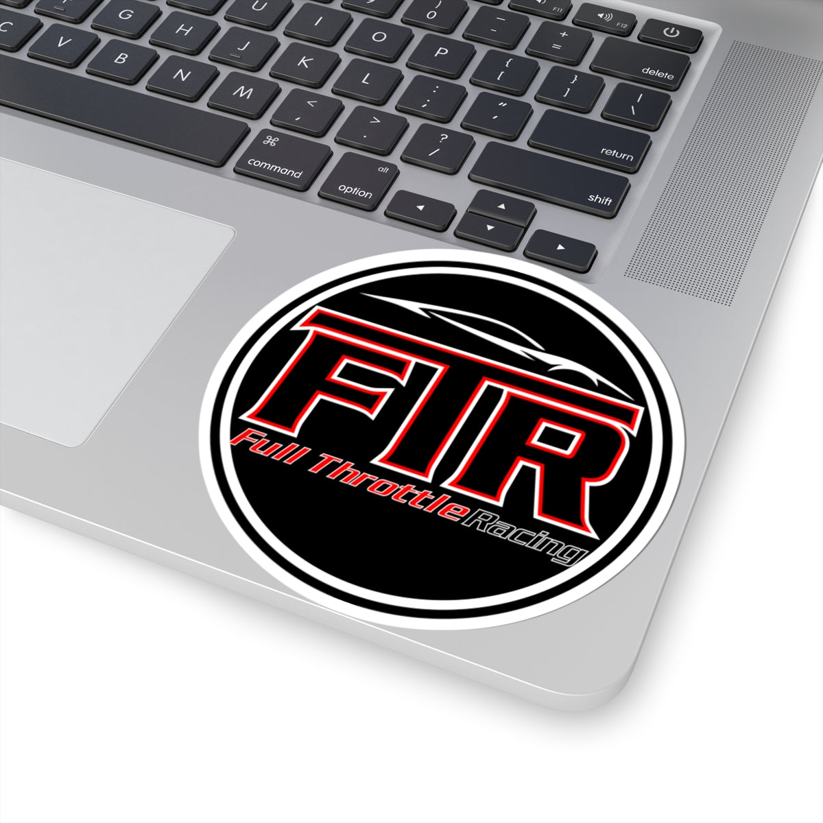 Full Throttle Racing Round Sticker — FTR Kiss-Cut Racing Logo