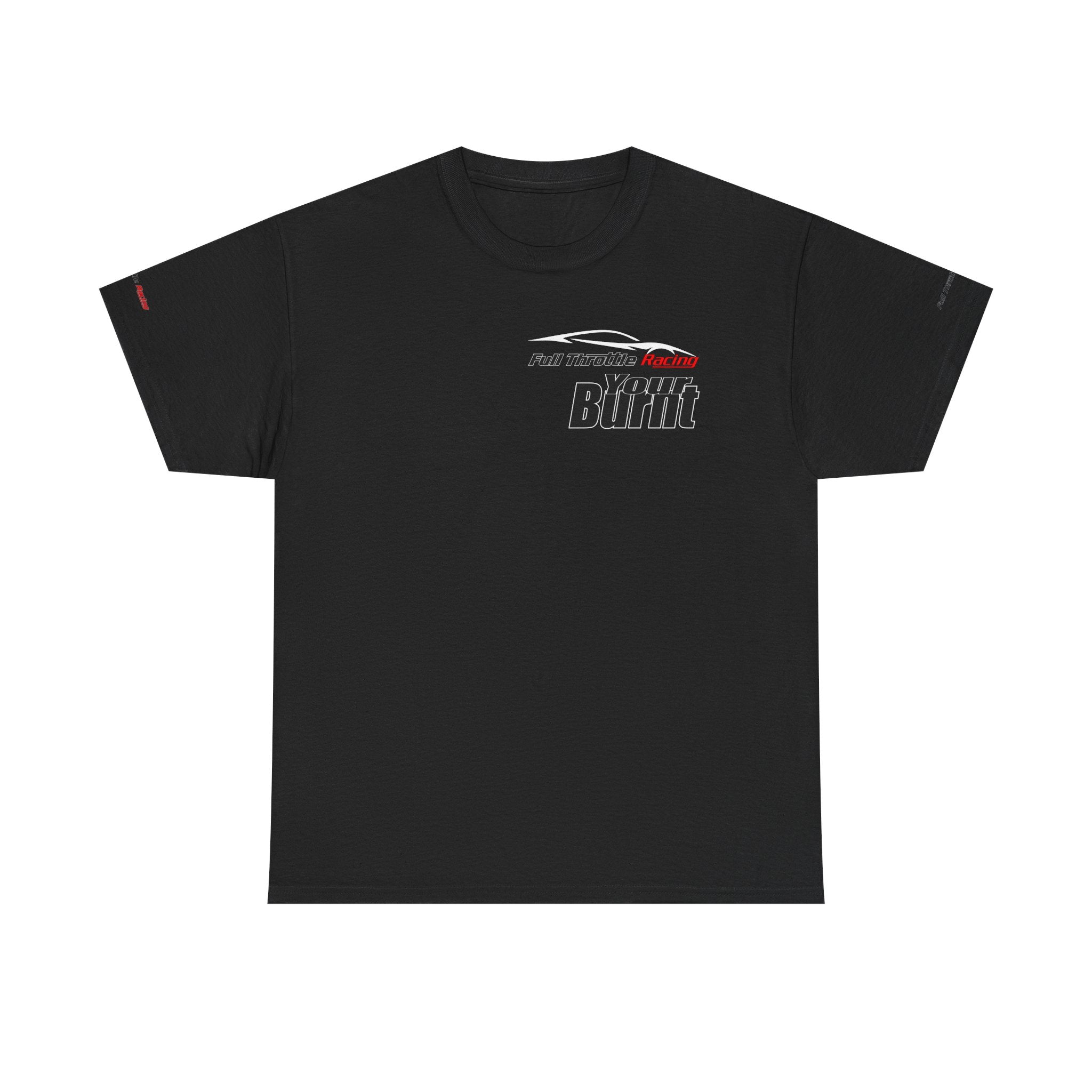 Racing Tee — 'Full Throttle Racer' Burnt Fit R Logo Cotton Shirt