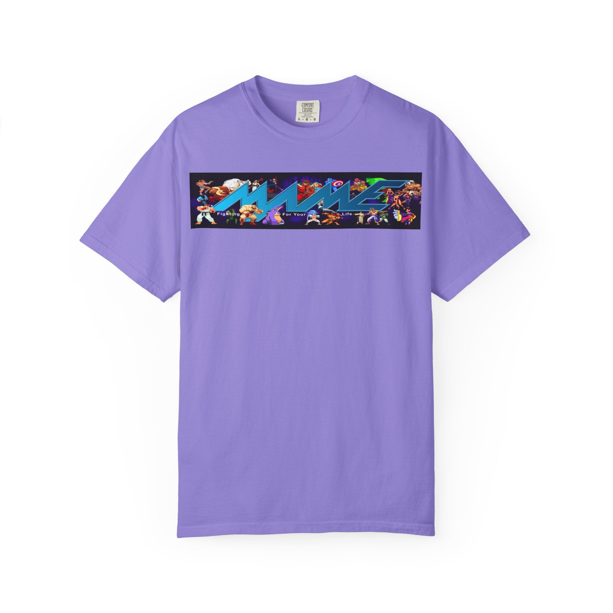 Retro Arcade Graphic T-Shirt — Colorful Video Game Character Strip