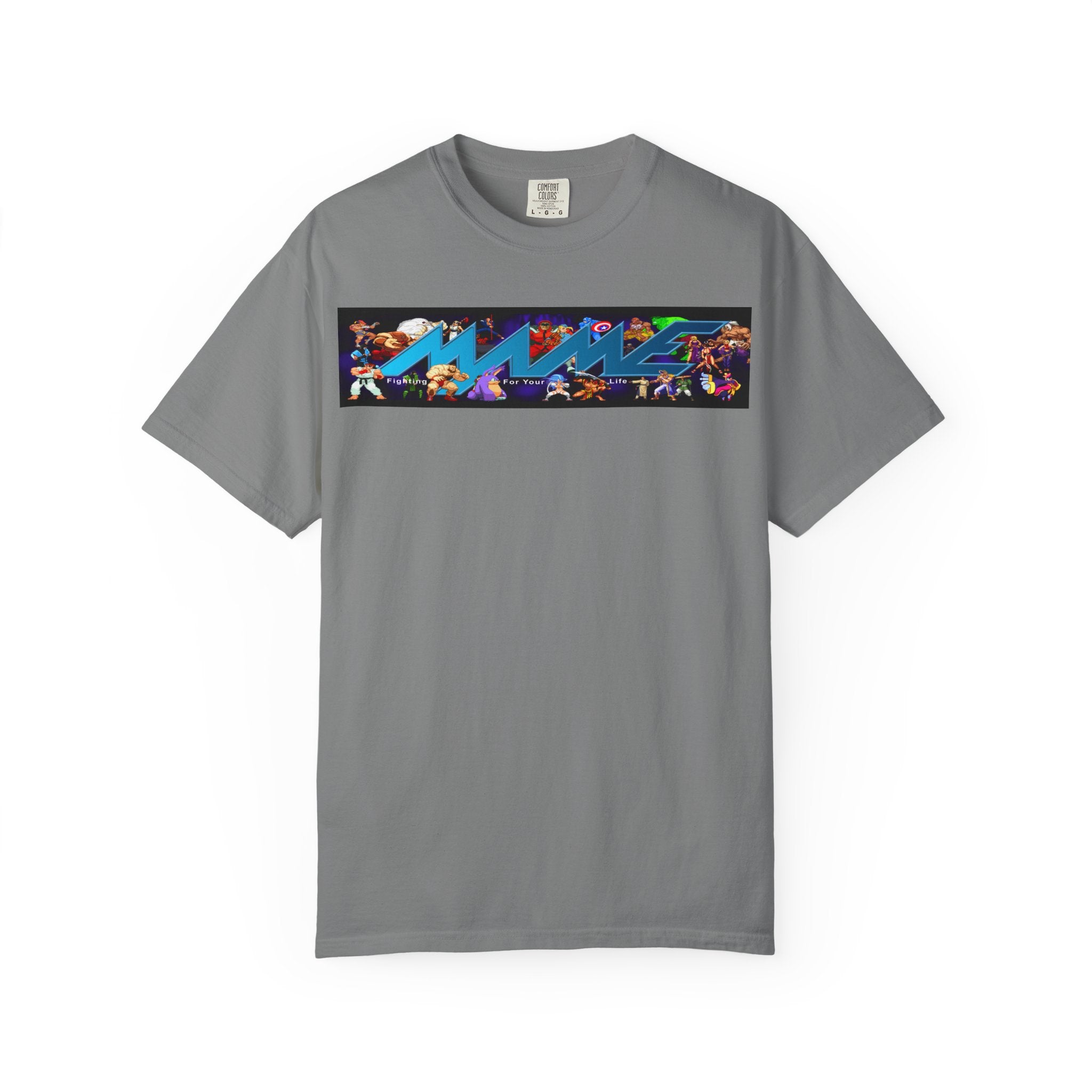 Retro Arcade Graphic T-Shirt — Colorful Video Game Character Strip