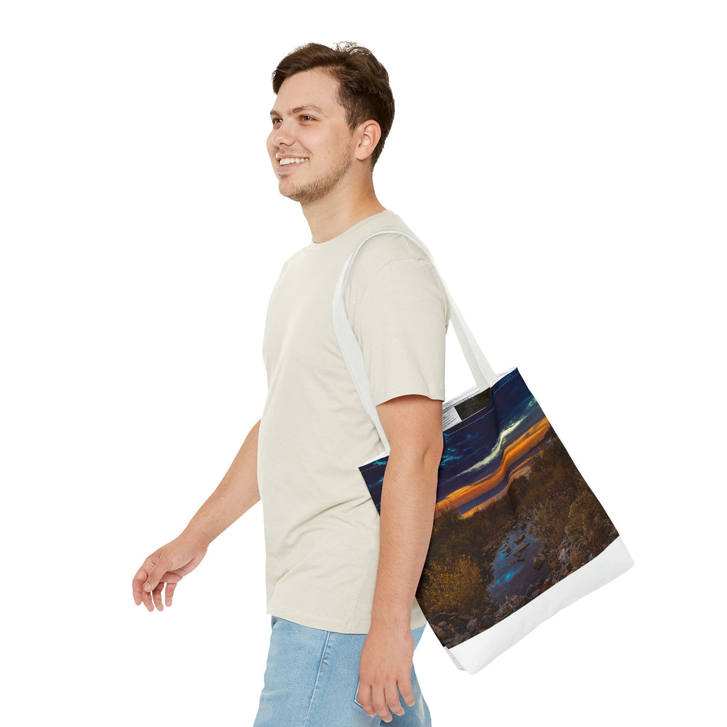 Sunset Coastal Tote Bag — Scenic Beach Landscape Tote