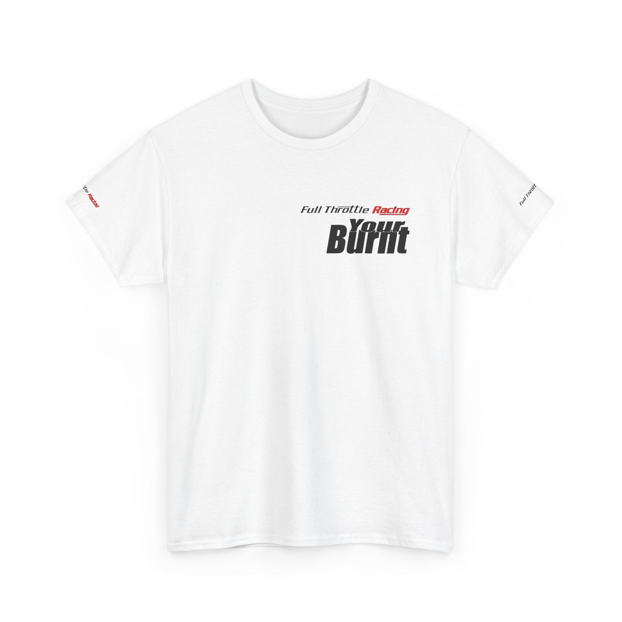 Racing Tee — 'Full Throttle Racer' Burnt Fit R Logo Cotton Shirt