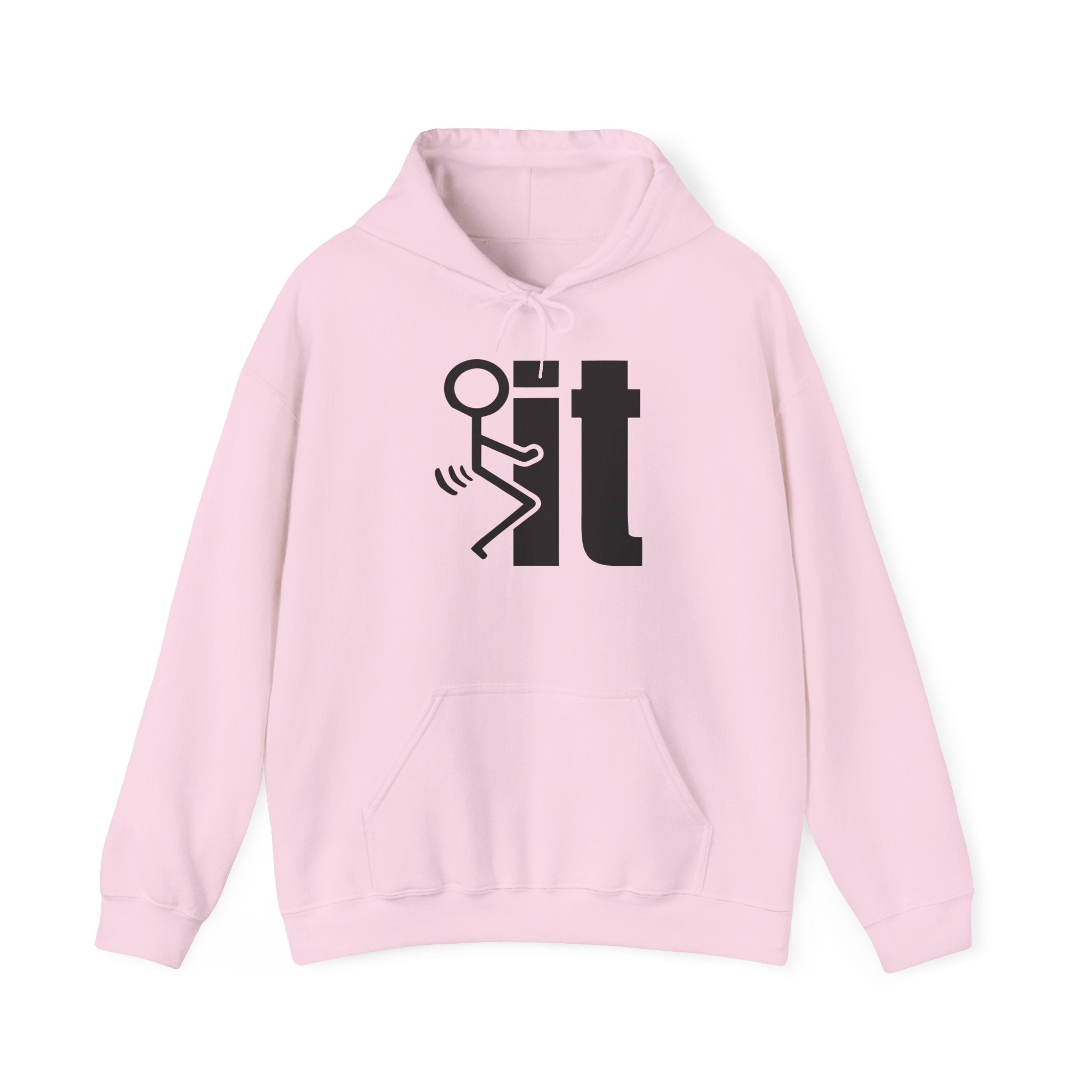 Funny 'F**k It' Graphic Hoodie — Minimal Stick Figure Humor Sweatshirt