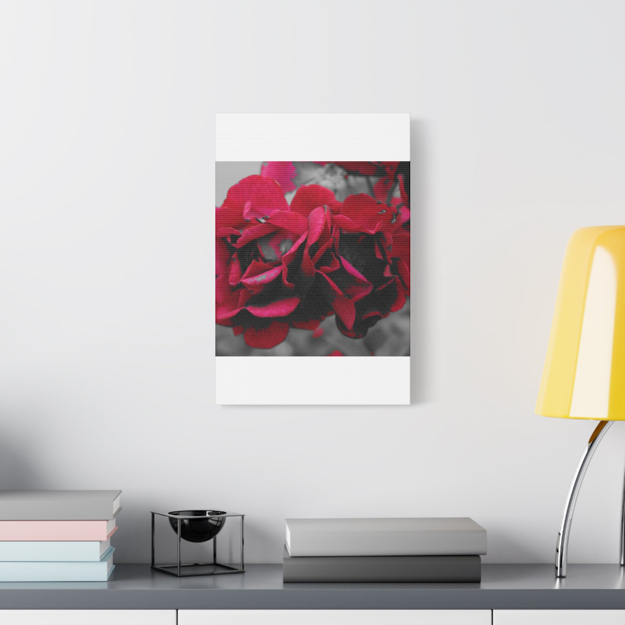 Red Rose Close-Up Matte Canvas Wall Art – Romantic Floral Stretched Canvas