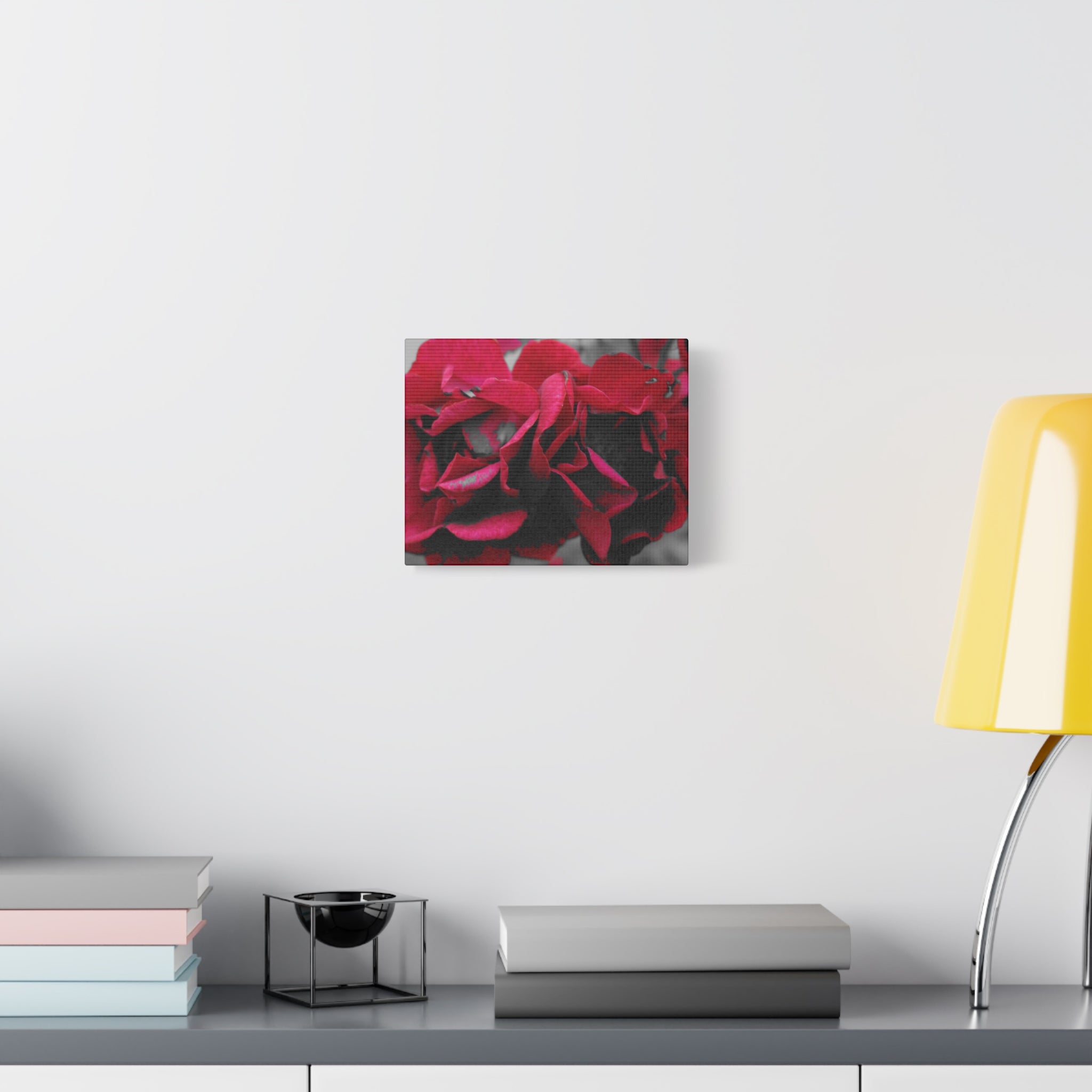 Red Rose Close-Up Matte Canvas Wall Art – Romantic Floral Stretched Canvas