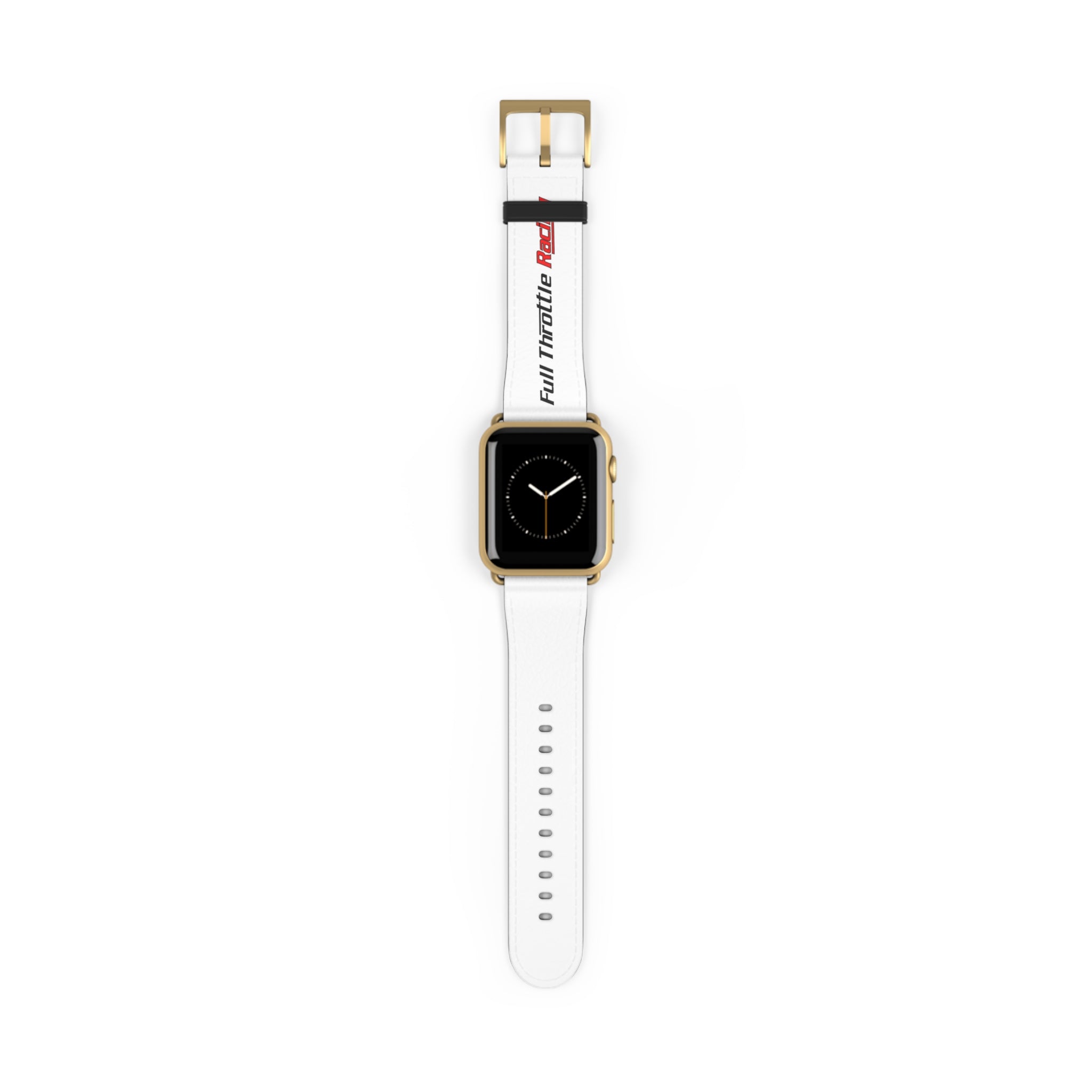 Full Throttle Racing Silicone Watch Band — White Sport Band for Apple Watch