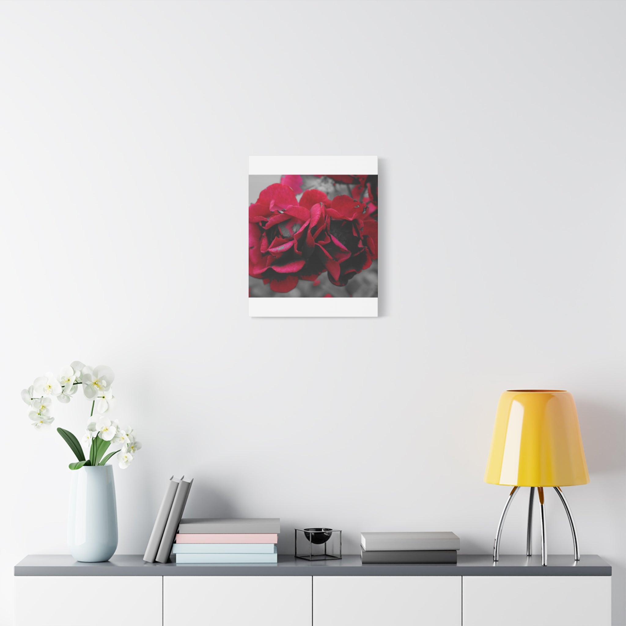 Red Rose Close-Up Matte Canvas Wall Art – Romantic Floral Stretched Canvas