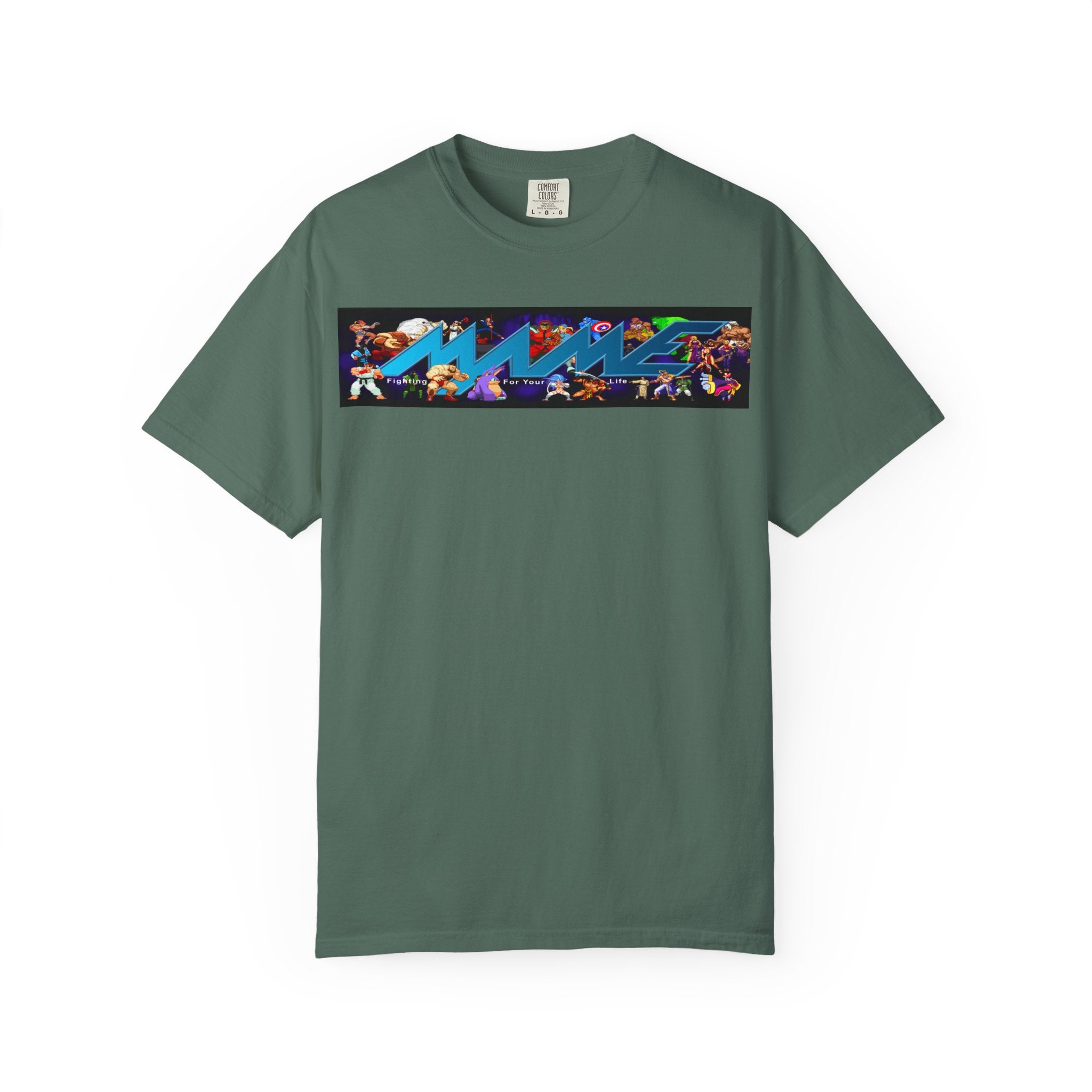 Retro Arcade Graphic T-Shirt — Colorful Video Game Character Strip
