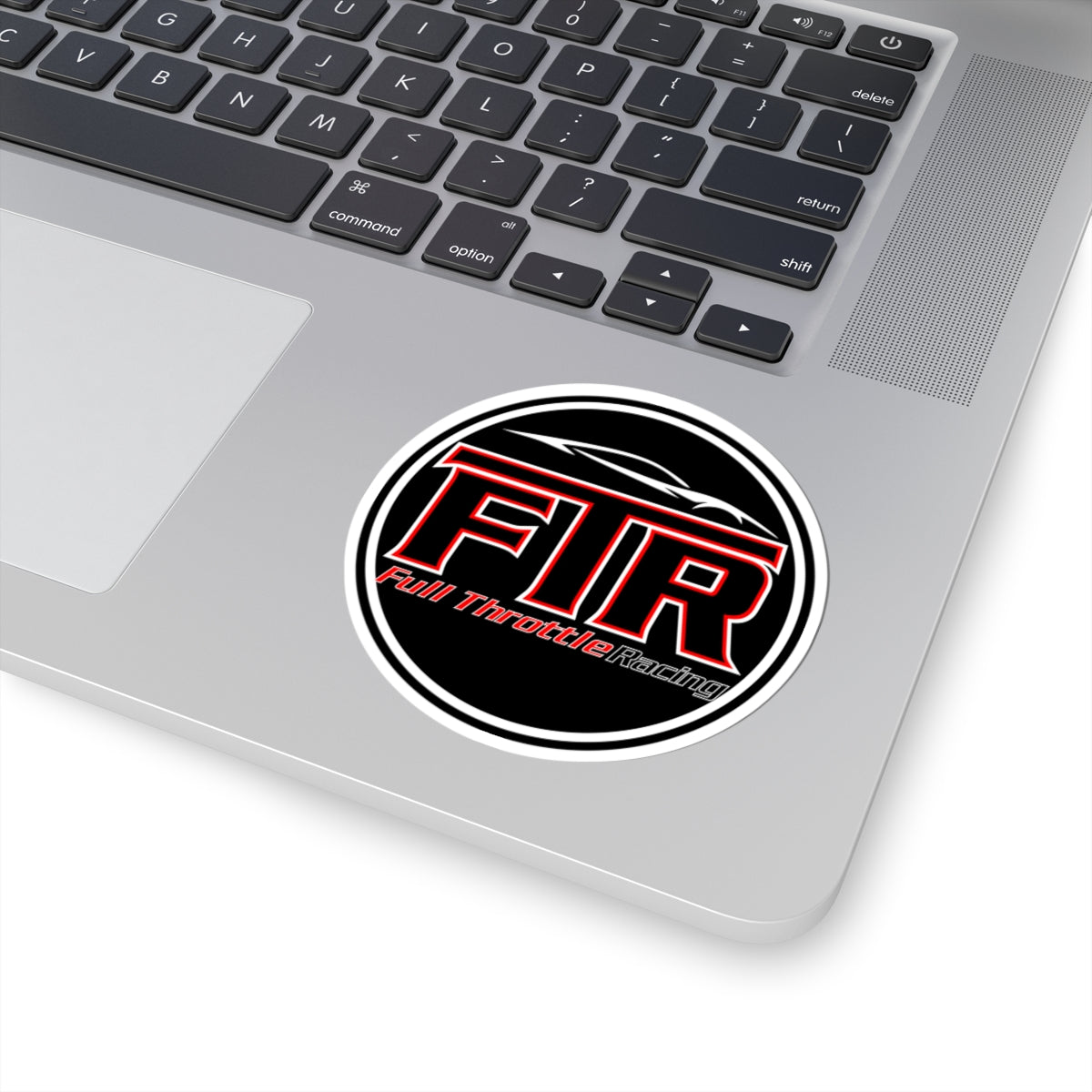 Full Throttle Racing Round Sticker — FTR Kiss-Cut Racing Logo