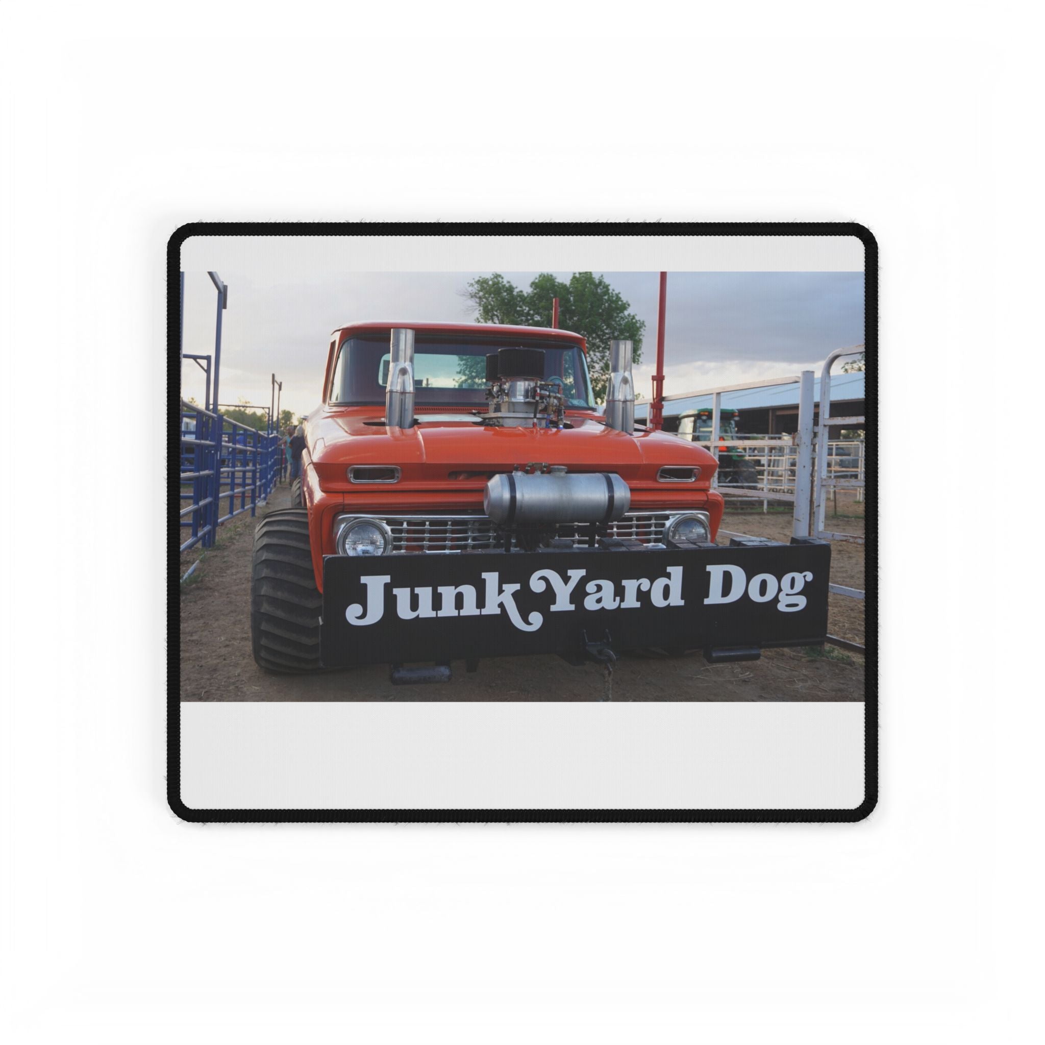 Desk Mat — Retro Junk Yard Dog Truck Photo Mouse Pad (Large)