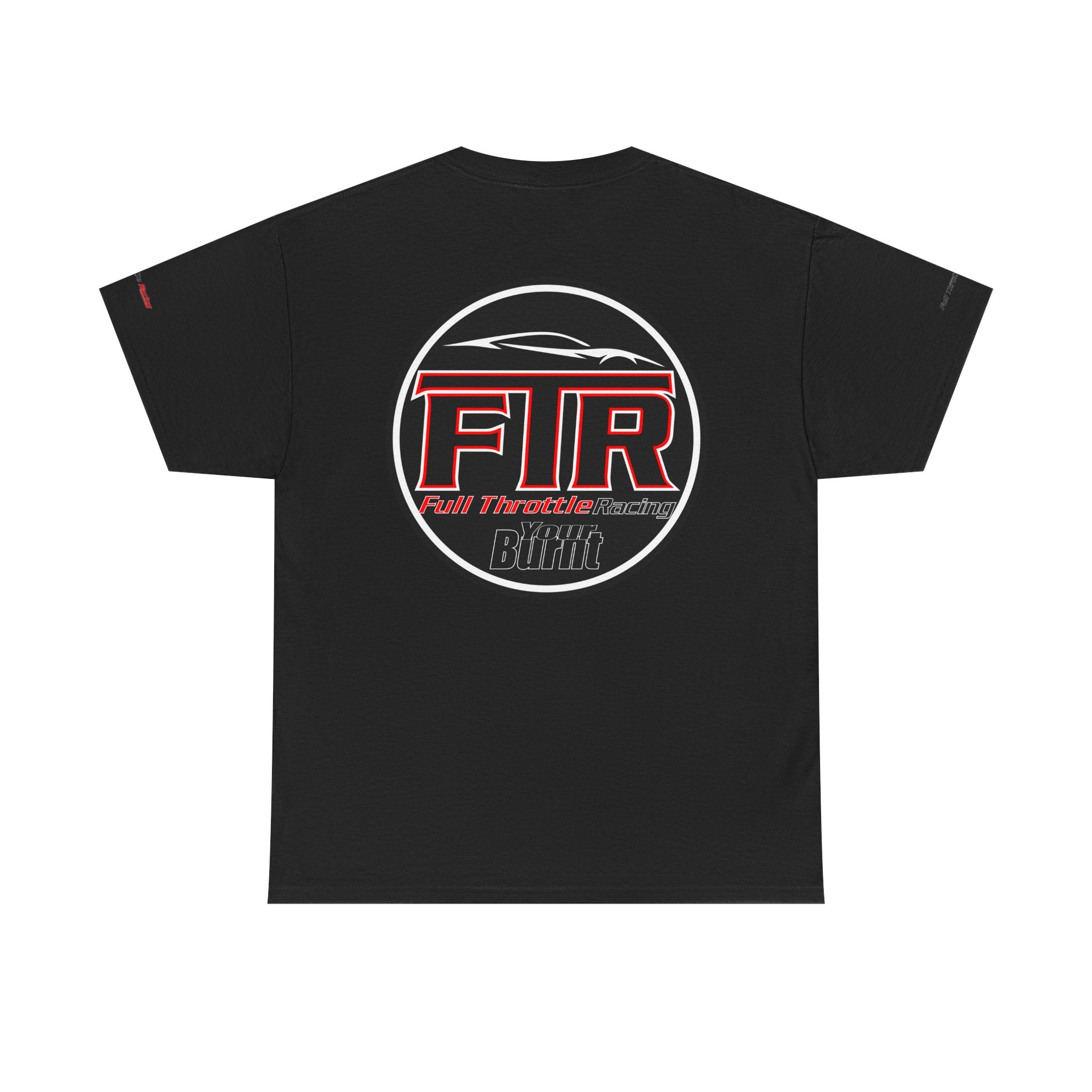 Racing Tee — 'Full Throttle Racer' Burnt Fit R Logo Cotton Shirt