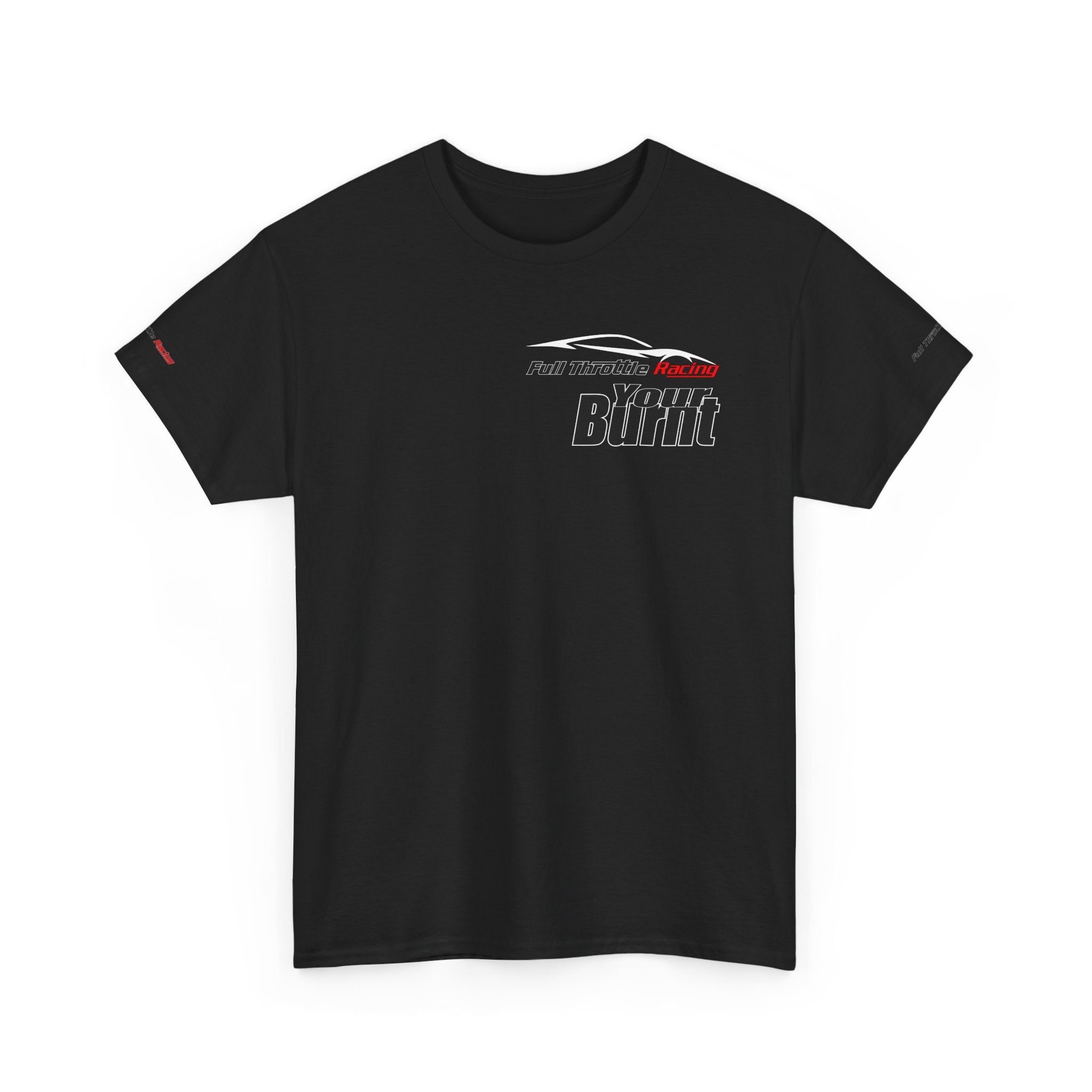 Racing Tee — 'Full Throttle Racer' Burnt Fit R Logo Cotton Shirt