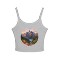 Scenic Mountain Sunset Tank Top — Circular Alpine Landscape Crop