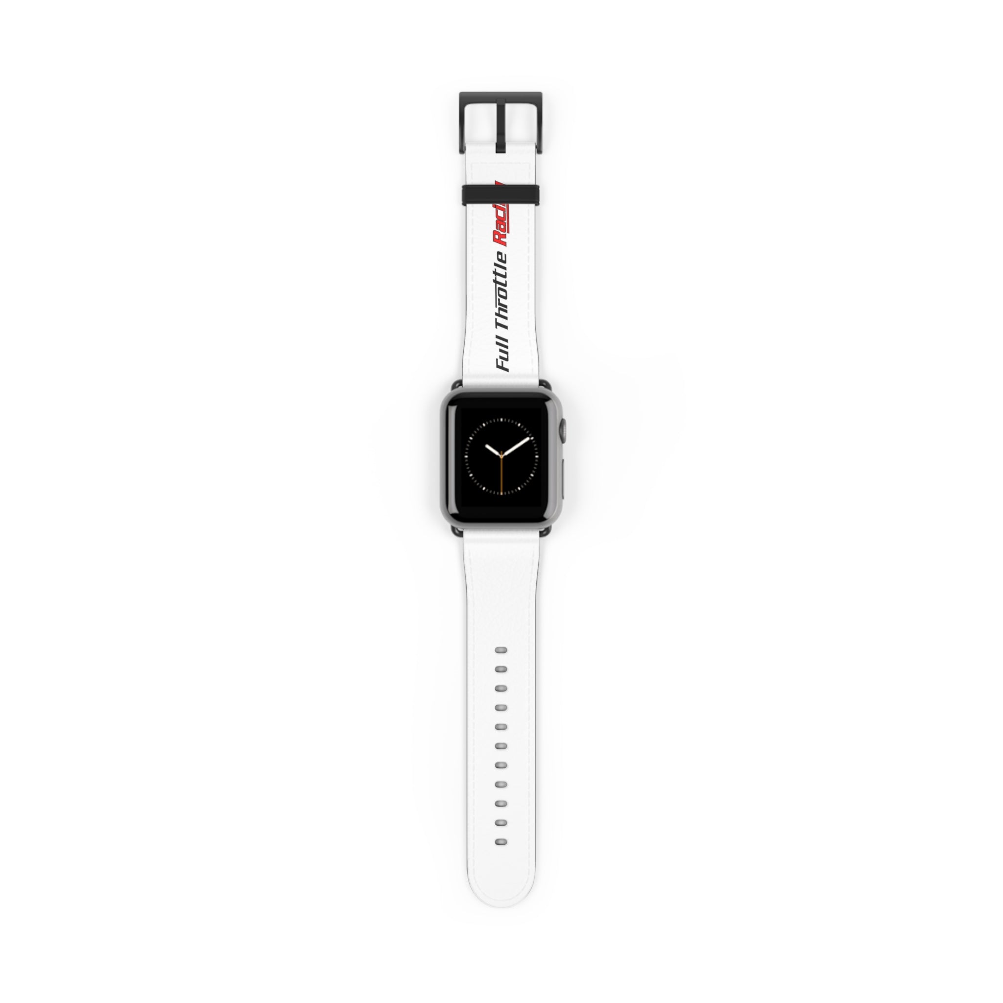 Full Throttle Racing Silicone Watch Band — White Sport Band for Apple Watch