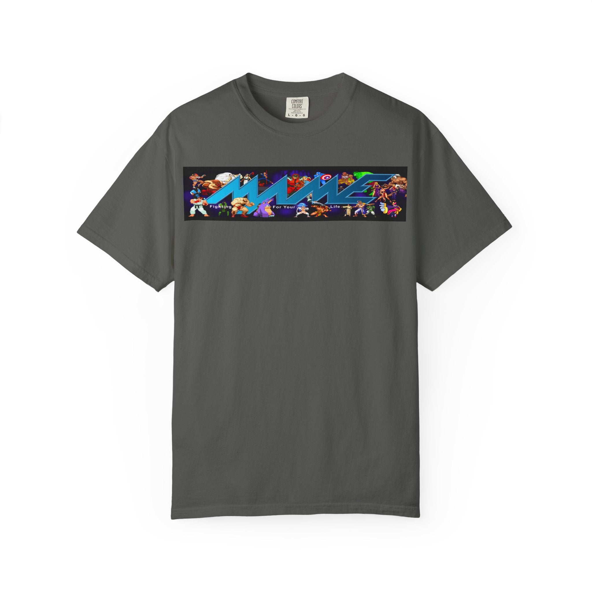 Retro Arcade Graphic T-Shirt — Colorful Video Game Character Strip
