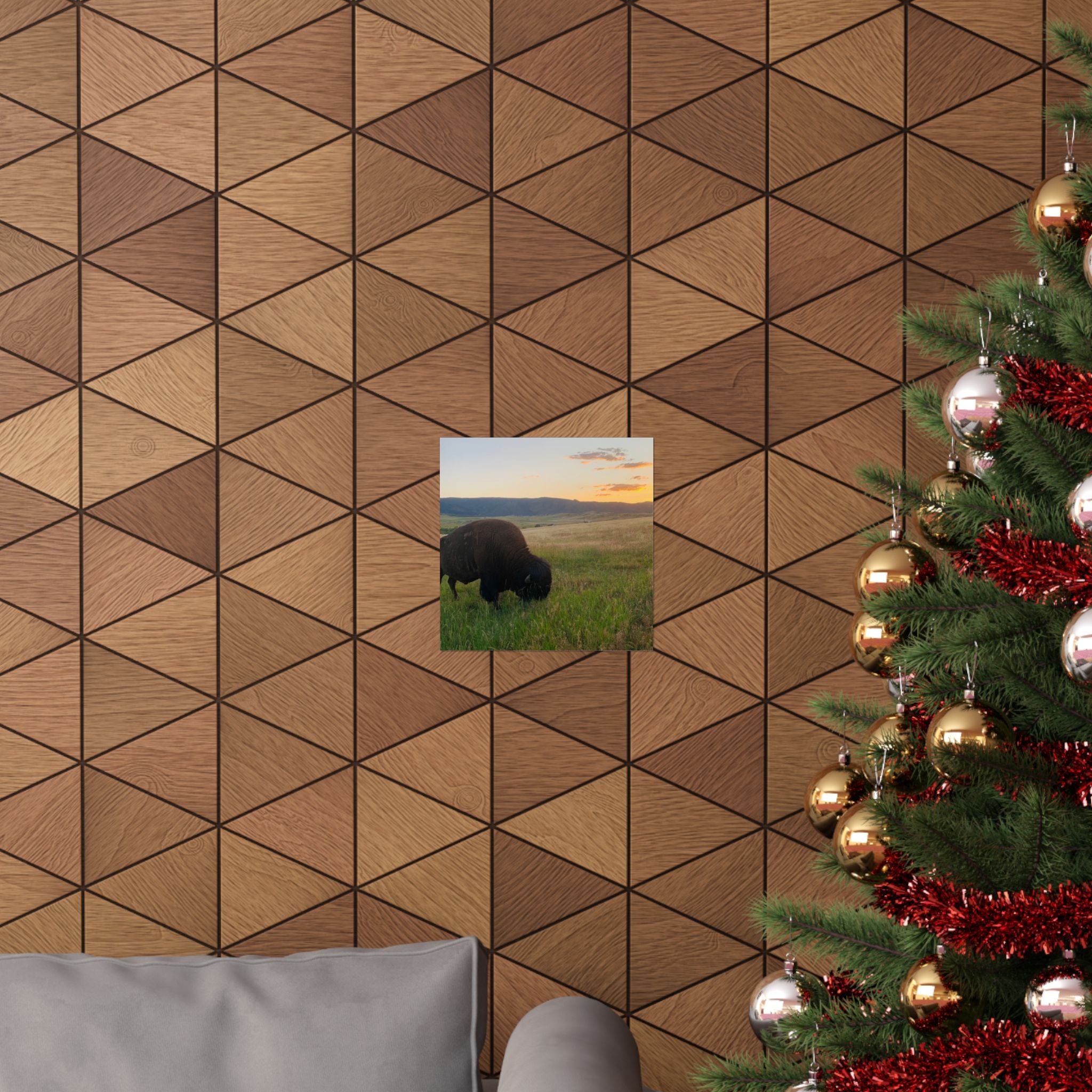 Bison at Sunset Matte Poster — Vertical Wildlife Wall Art