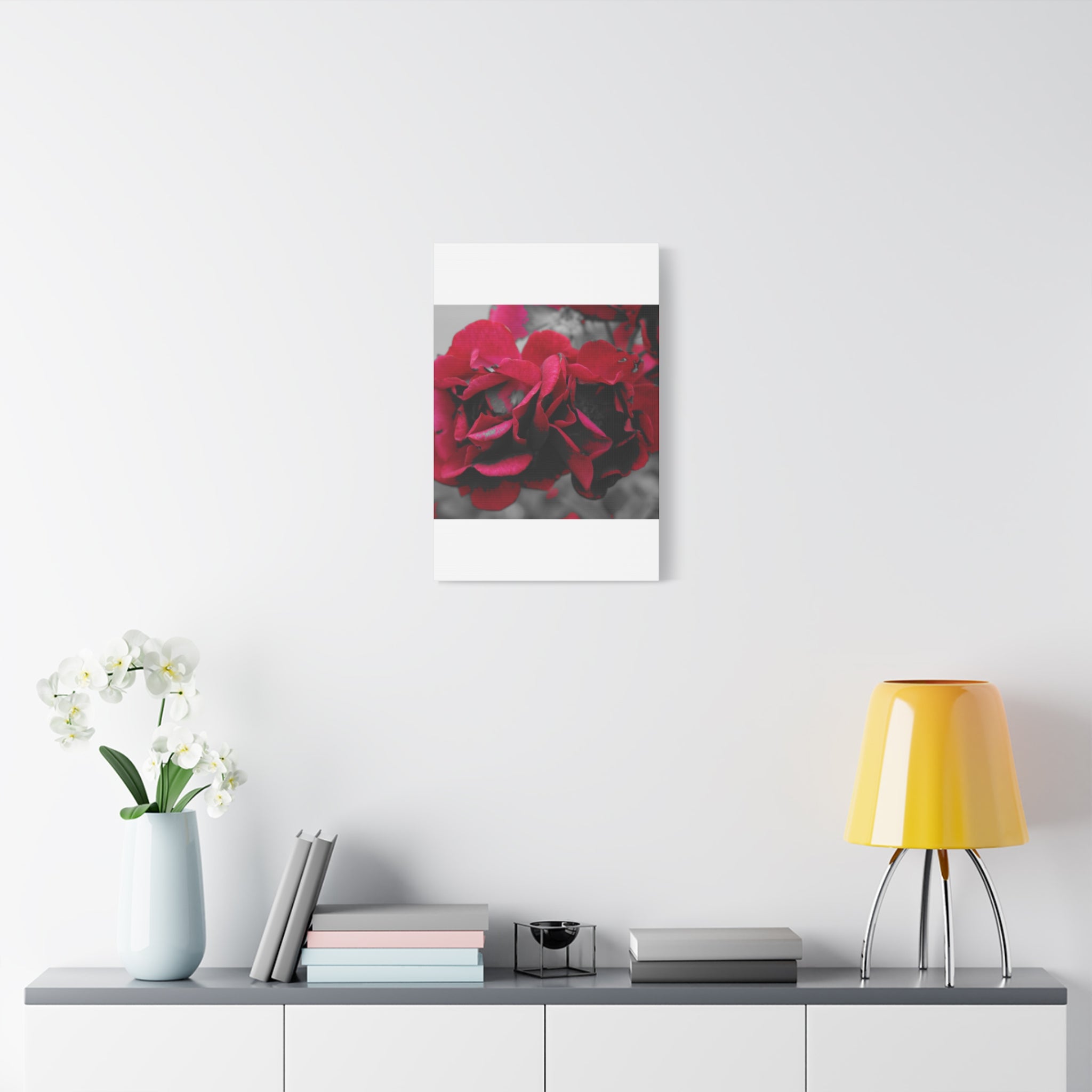 Red Rose Close-Up Matte Canvas Wall Art – Romantic Floral Stretched Canvas