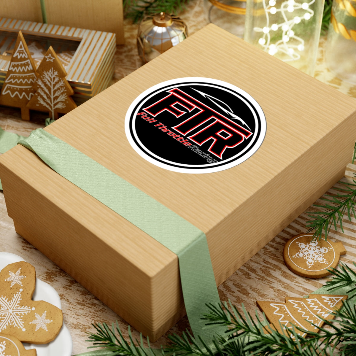 Full Throttle Racing Round Sticker — FTR Kiss-Cut Racing Logo