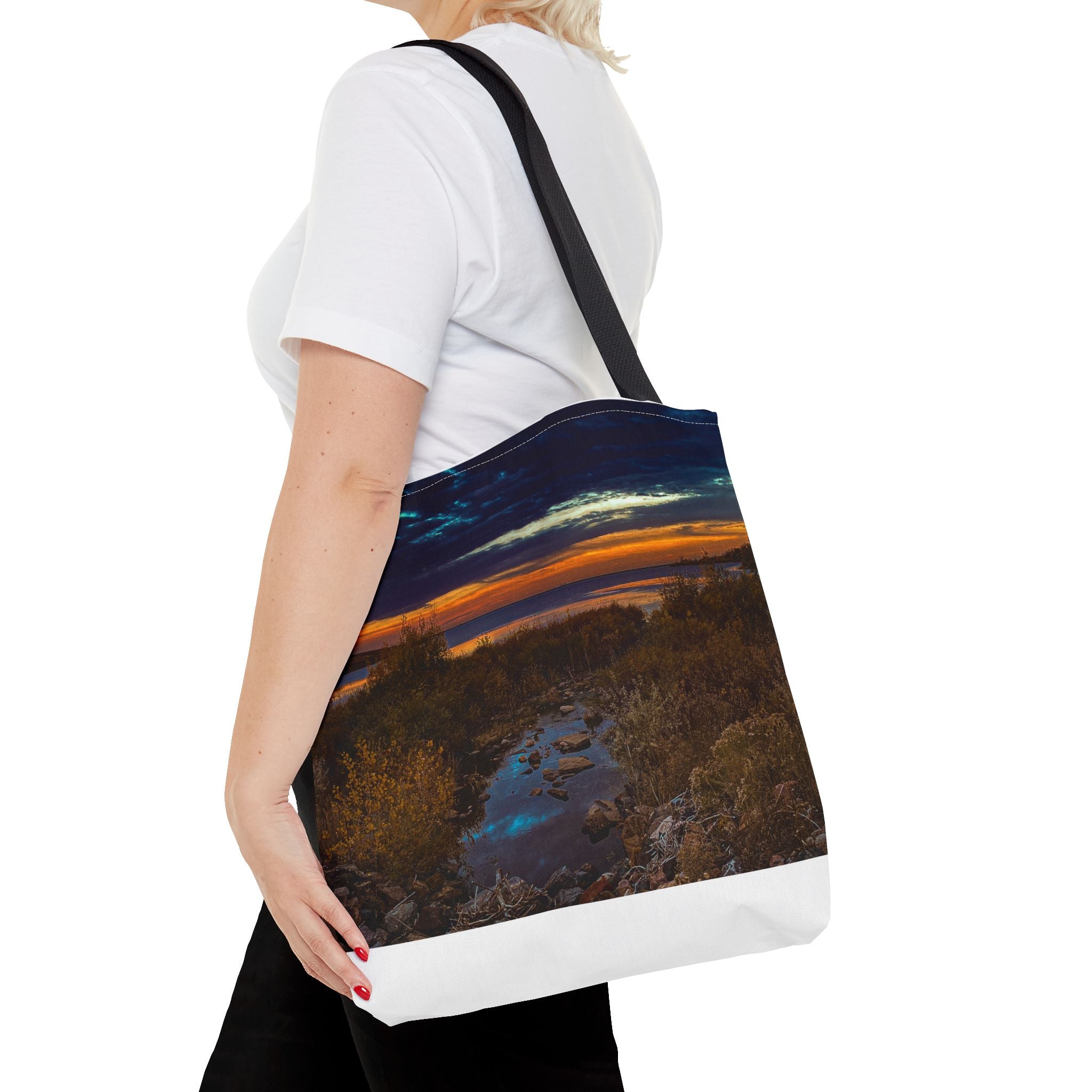 Sunset Coastal Tote Bag — Scenic Beach Landscape Tote