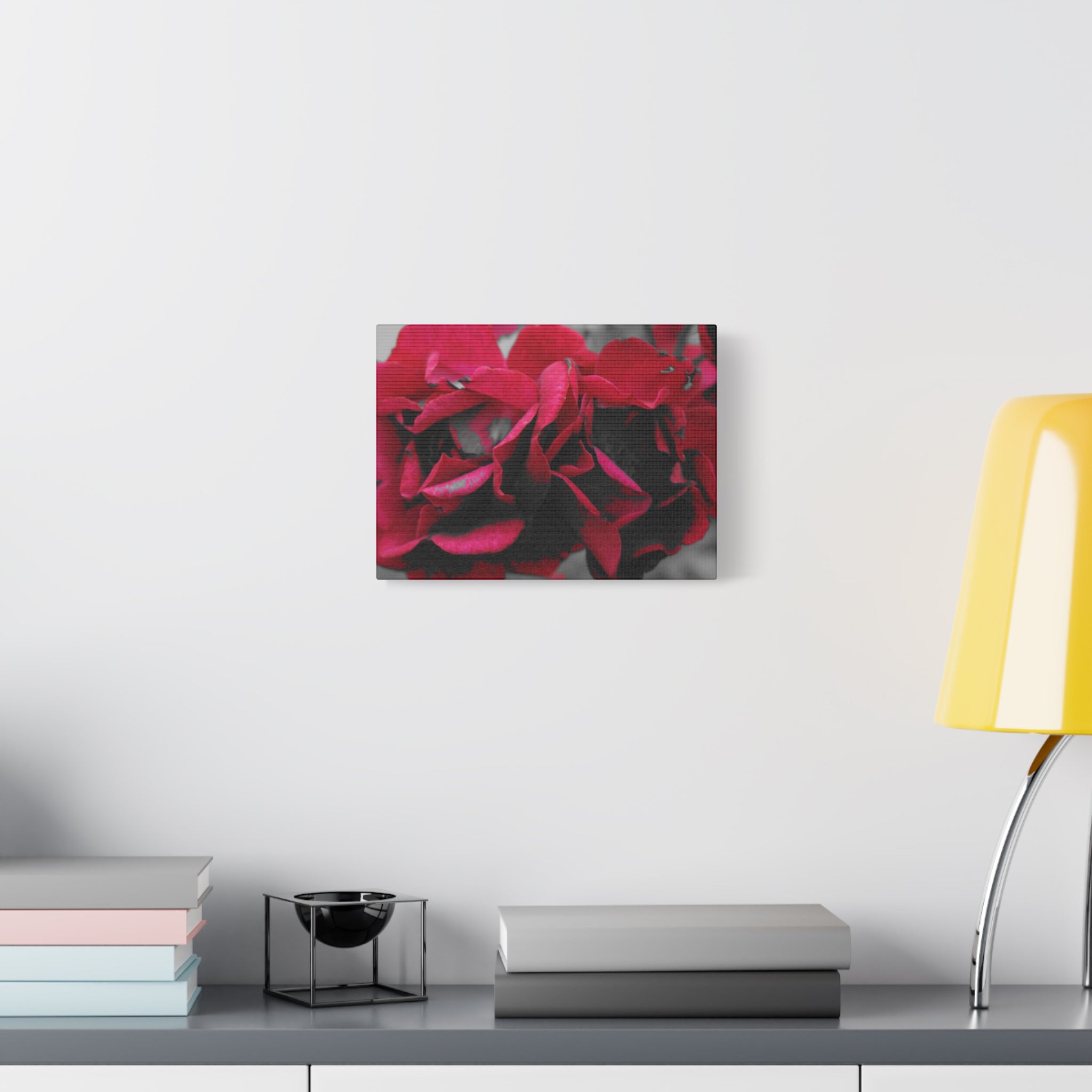 Red Rose Close-Up Matte Canvas Wall Art – Romantic Floral Stretched Canvas