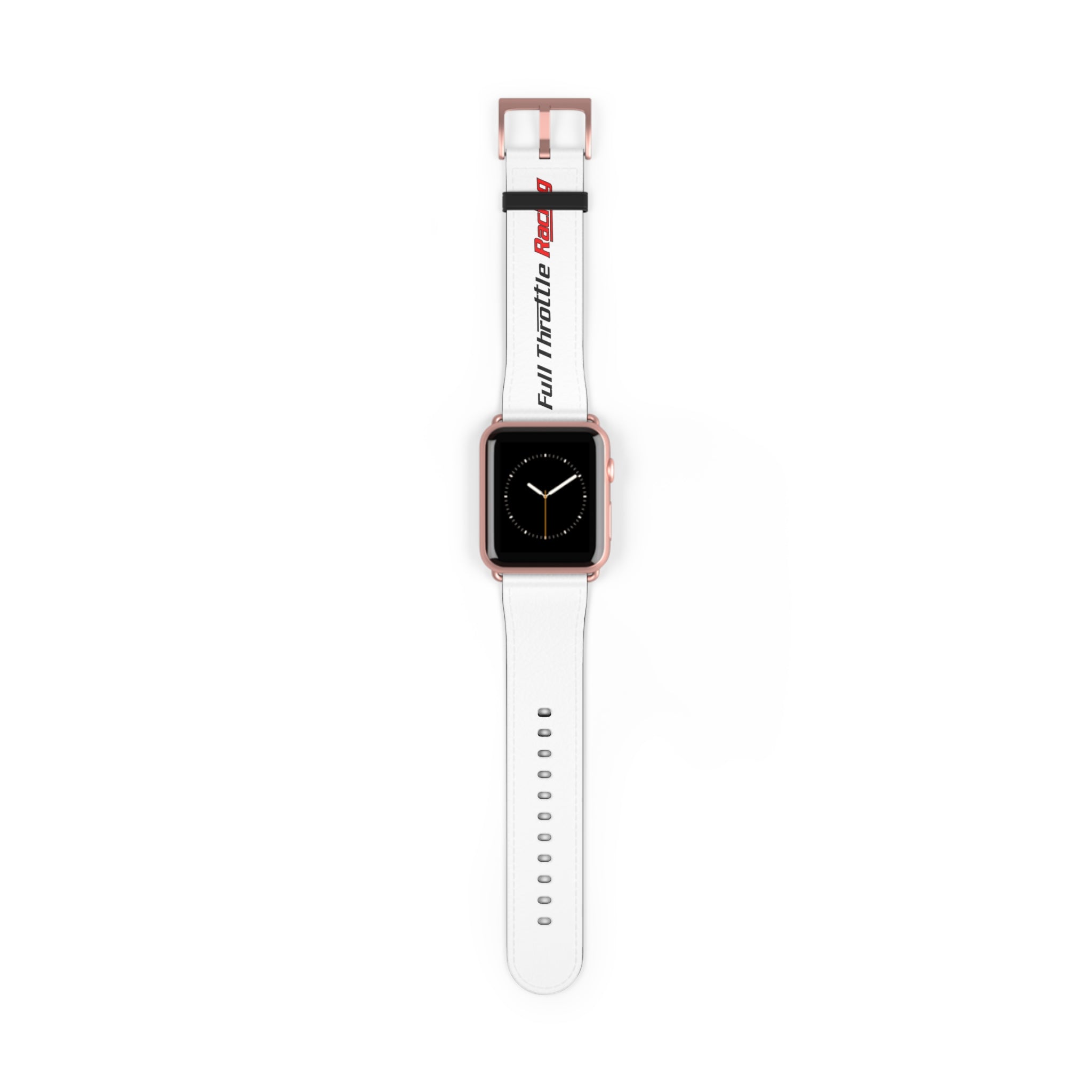 Full Throttle Racing Silicone Watch Band — White Sport Band for Apple Watch